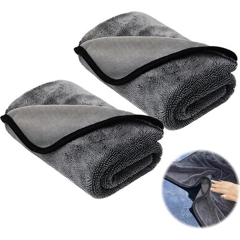 2 Pieces Thickened Microfiber Cleaning Cloths, Magic Cleaning Cloth Reusable Microfiber Cleaning Cloth No Trace for Glass Car Home Kitchen Bathroom (1/5)