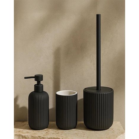 Set accessori bagno in ceramica nero Color 3pz (1/5)