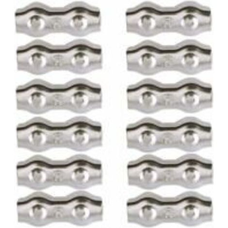 Serre-câble en acier inoxydable 304 – Lot de 12 pinces pour câbles métalliques de 2mm – Capacité de charge élevée – Applications industrielles et maritimes (1/4)