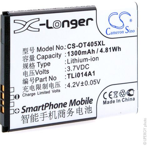NX - Batterie téléphone, smartphone, GSM pour Vodafone 3.7V 1300mAh - CAB1400002C1TLI01 (1/4)