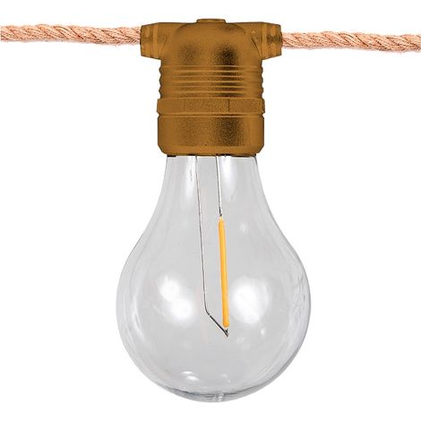 ALLEGRA Lichterkette für drinnen und draußen. 10 Warmlicht-LED-Lampen mit Solarladung und wiederaufladbarem Akku. Hergestellt in Spanien (1/4)