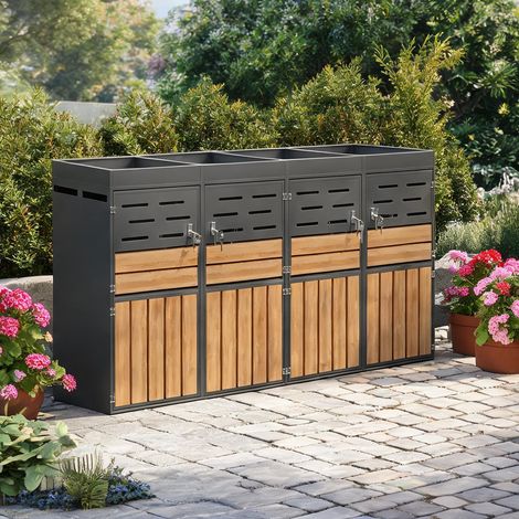 Armoire de jardin en métal avec bac à plantes intégré (1/5)