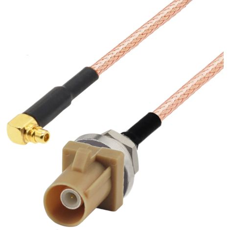 Connecteur Fakra à queue de cochon code I BH / connecteur MMCX RA 10 cm