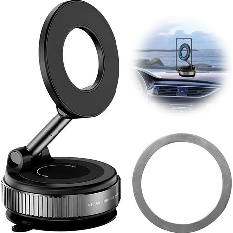 Magnetische Autohalterung für Smartphones, 360°-Drehung und mehrfache Winkelverstellung, tragbare Halterung für Armaturenbrett und glatte Oberflächen, geeignet für 17-, 16-, 15-, 14-, 13- und 12-Zoll- (1/5)