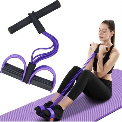 Corde de tension à 6 tubes avec pédale,bande de résistance élastique pour entraînement complet du corps,équipement d'entraînement (1/5)