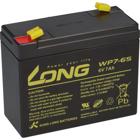 Kung Long WP7-6S Akku-Ladegerät-Set 6V 7Ah – passend für Notlicht, Alarm & Modellbau (1/5)