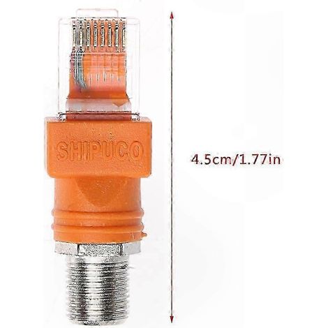 RF-Buchse auf RJ45-Stecker Koaxialadapter mit F-Stecker-Hohlstecker (1/5)