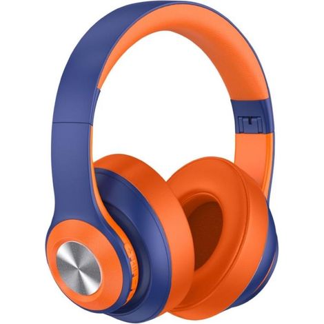 Écouteurs sans fil GreenLyca - Bluetooth, style moderne, son haute qualité - Bleu-Orange