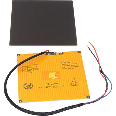 Plaque de lit chauffant imprimante 3D en verre, substrat aluminium 1,5mm, 220mm, 12V, plateau chaud haute précision (1/5)