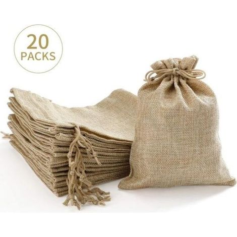 20 pièces sacs en jute Sacs en jute 15 x 20 cm sacs pour calendriers de l'Avent bijoux cadeaux d'invités et artisanat sacs en jute sacs en tissu - Noël WELLNGS (1/4)