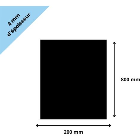 Plaque verre acrylique noir 4 mm - 20 x 80 cm (200 x 800 mm) - Verre synthétique - Plaque PMMA XT - Plexiglass