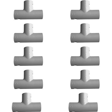 IRL Abzweig-T-Stücke – 10er-Pack – Graues PVC Ø 16 mm – Schlag- und korrosionsbeständig – Für Sanitär- und Elektroinstallationen im Haushalt (1/2)
