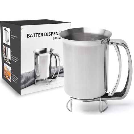 Distributeur De Crêpes En Acier Inoxydable - 900 Ml - Entonnoir Professionnel Pour La Cuisson Des Gaufres à Gâteau (1/5)