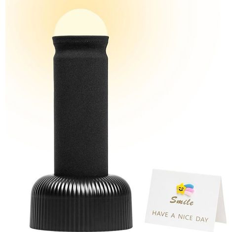 Veilleuse ludique, lampe colonne LED créative rechargeable, lampe de chevet, veilleuse unique (noire) (1/5)
