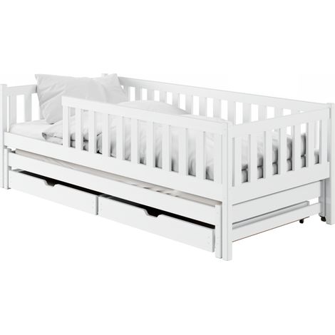 LIT GIGOGNE NICOLAS 80x180 - 2 Tiroirs Blanc