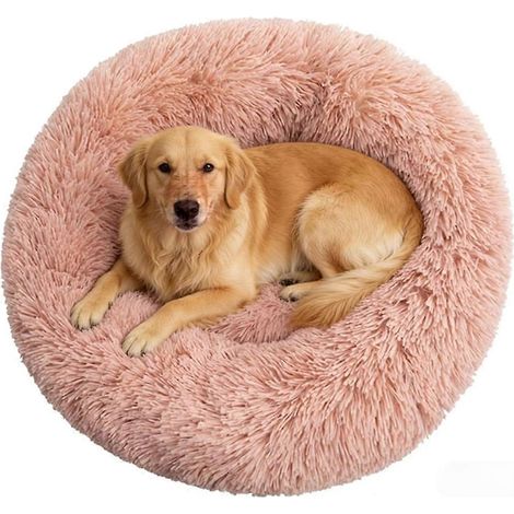 Panier rond moelleux lavable en machine, chaud pour l'automne et l'hiver, convient aux chats et aux chiens. Noir dégradé. (1/5)