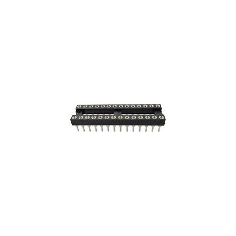 Support DIL RS PRO 28 voies, Traversant, broches Tulipe, Entraxe de 2.54mm