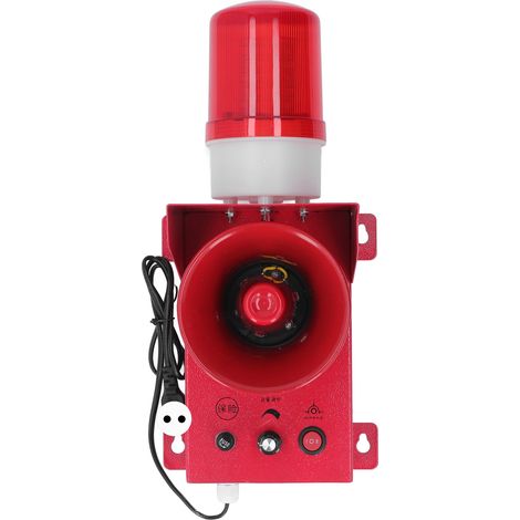 Sirène d'alarme industrielle étanche, Volume réglable de 130db, haute puissance, lumière stroboscopique d'urgence pour usine minière, prise ue 220V