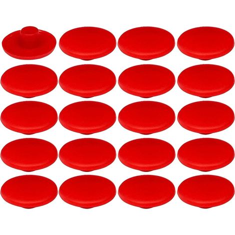 cyclingcolors 20x tappo coprivite confirmat cappuccio 4 x 2,7 x 11,8 mm plastica viti copertura coperchi tappi, rosso (1/2)