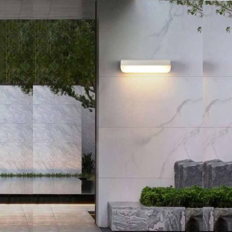 Applique lampada led per esterno 12 watt plafoniera per balconi terrazzi bianca luce calda 3000k IP65