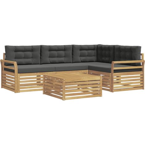 Outdoor Sofa Set 5 pcs White and Anthracite Polyester vidaXL (1/5)