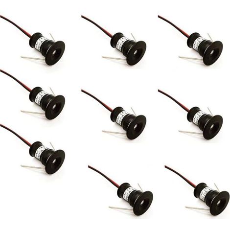 Mini spots LED - CUNEARY - Lot de 9 - 12 V 1 W - Blanc chaud 3000 K - IP65 - Encastrables (1/5)