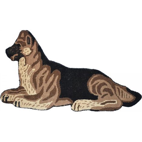 Tapis enfant fait main en laine 60x90 beige forme originale DOG (1/4)