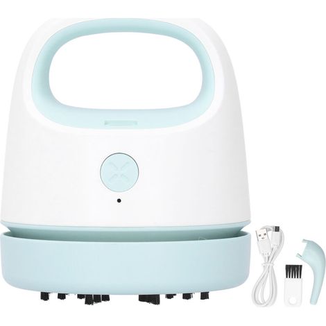 Nettoyeur de Bureau Mini 2 Niveaux Réglable, Collecteur de Poussière Portable USB pour Maison/Bureau Bleu