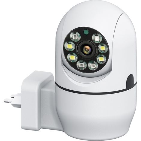 Cámara inalámbrica de interior 1080p, cámara WiFi PTZ de 360° con visión nocturna y detección de movimiento, conforme a la normativa europea. (1/5)