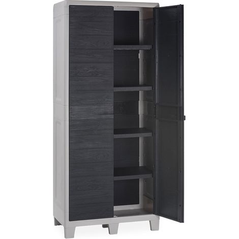 Tuttopische Kleiderschrank im Freien an 4 einstellbare Regale und 2 Holzeffekte Woodys XL Toomax (1/5)