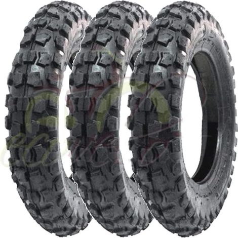 3 Pneumatici Cross 100/90-10 per Piaggio Ape 50 MINICROSS Mini Moto Scooter TASSELLATI 6PR TT GOMME COPERTONI Union