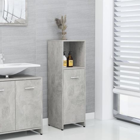 Armoire de salle de bain, Meuble de Rangement, Placard de Rangement Toilettes Gris béton 30x30x95 cm Aggloméré HYB23279 (1/5)