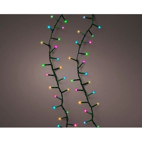 Ghirlanda LED compatta lampeggiante multicolore pastello 16m 750l cavo verde (1/5)