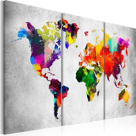 Tableau Imprimé 3 Panneaux "Artistic World" 60 x 90 cm (1/2)