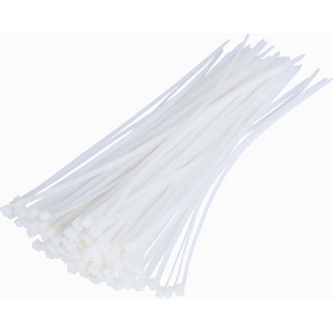 Werka Pro – Lot de 100 colliers rapides blancs 100 x 2,5 mm – Fixation rapide – Pour câblage électrique et plomberie – Résistants à l'humidité