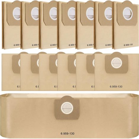14 Pièces Sac à Poussière Compatible avec Kärcher WD3 6.959-130.0, Sacs de Rechange pour Aspirateur Compatible avec Kärcher WD3 1629, MV3 A2201, A2204, A2504, A2554, A2251, A2604, WD 3 Premium (1/5)