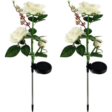 Solarbetriebene Gartenbeleuchtung, 2-teilige rosa LED-Gartenleuchten mit wasserdichtem Solarpanel, Gartenleuchte (1/5)