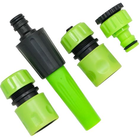 Dapetz ® Garden Hose Connectors Set Hose Tap Connector Hose Fitting Starter Set of 4-1/2" Threaded Tap Connector Hose Waterstop Connector Hose End Quick Connector Hose Nozzle (1/5)