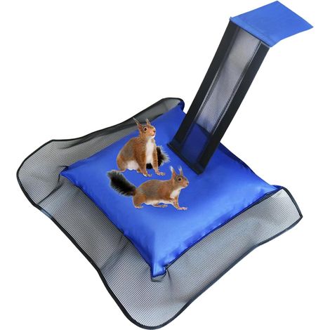 Rampe Sauvetage Piscine Animaux, Rampe d'Évacuation pour Piscine, Gonflable Rampe d'Évasion Sauvetage, Piscine Gonflable Rampe d'Évasion, Sauvetage Grenouille Canard Tamia Autres Animaux (Bleu) (1/5)