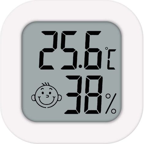 Mini Indoor Thermometer Hygrometer, Digital Thermo Hygrometer Indicator Precision Room Temperature Monitor and Humidity Meter (White) (1/4)