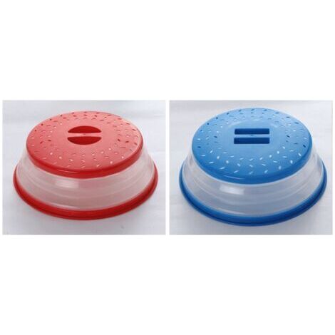 Cloche Micro Onde,2PCS Cloche Micro-Onde Pliable,Onde Passoire avec Trous de Vapeur pour Fruits Et Légumes, Couvercle Cloche Anti Vapeur et Fonction Passoire