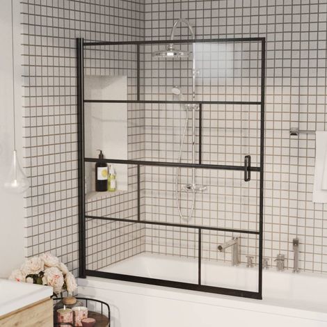 Cabine de douche intégrale, Cabine de douche complète, Paroi de douche verre ESG 116x140 cm Noir BXZ3165 (1/5)