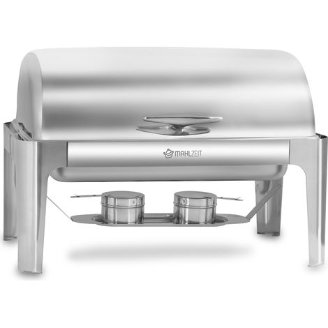 Mahlzeit Chafing dish con roll-top in acciaio inox, 8 litri, roll-top, scaldavivande, contenitore riscaldante