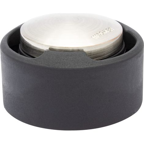 WAGNER Fermaporta AVVITARE o INCOLLARE - Diametro Ø 52 x 30 mm I Fermaporta a pavimento I Corpo in zinco pressofuso con effetto inox, protezione paracolpi in gomma termostatica - 15517111 (1/4)