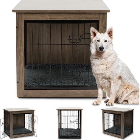 MaxxPet Parque Para Perros - Jaulas para Perros con 2 Puertas - Jaula Estilo Mueble Para el Hogar - Jaula Perro Con Deslizador Extraíble - Parque Para Gatos - 69x51x60 cm - Negro (1/5)