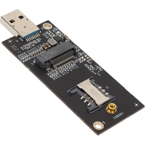 Adaptateur M.2 Key-B NGFF WWAN vers USB 3.0 avec emplacement pour carte SIM, prend en charge les modules 3G/4G/5G, deux emplacements pour carte Nano SIM pour les tests sans fil LTE. (1/2)