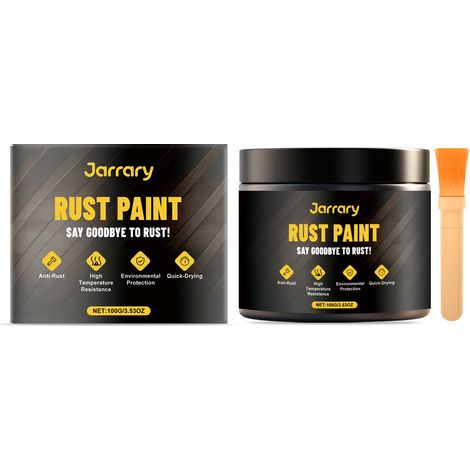 Gamme de peintures antirouille Jarrary pour portails et balustrades en fer, rénovant le métal, rehaussant son éclat, le polissant et le renforçant peinture antirouille multicolore, grise, 100 g × 1 + (1/5)
