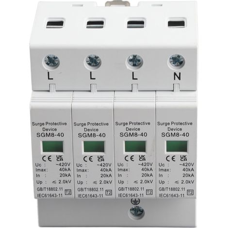 Parafoudre domestique 4P 40KA sur rail DIN, dispositif de protection contre la foudre (1/5)