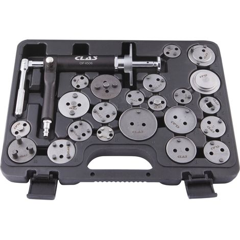 Clas – Kit repousse pistons pneumatique 22pcs – Vérin pneumatique 150kg – Pression de travail 5-8bar – 21 adaptateurs pour véhicules