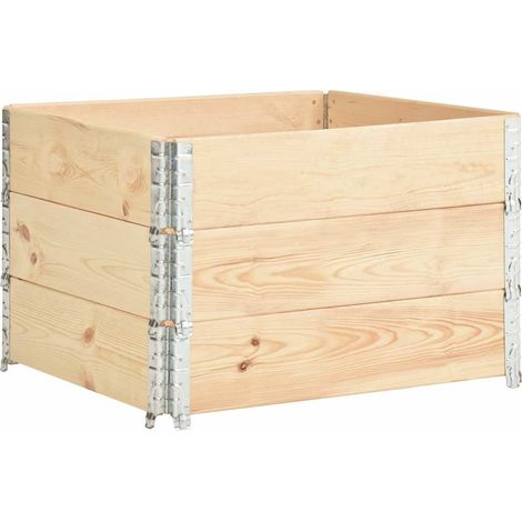 vidaXL Collar de caja de palés 3 uds madera maciza de pino 100x100 cm (1/2)